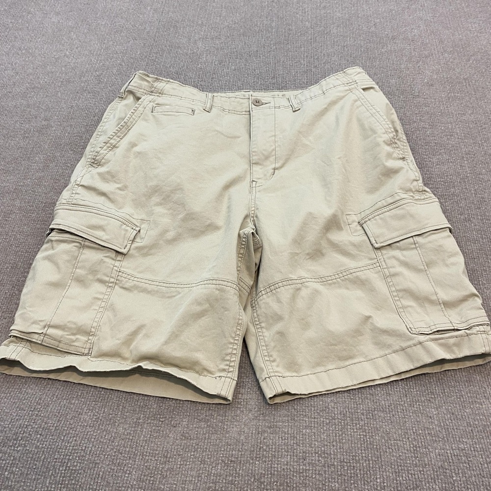 American Eagle Outfitters Cargo Shorts Mens 36 Beige Flex Baggy Stretch Pockets
